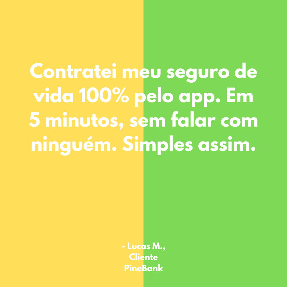 Relato de um cliente sobre a contratação do seguro.
